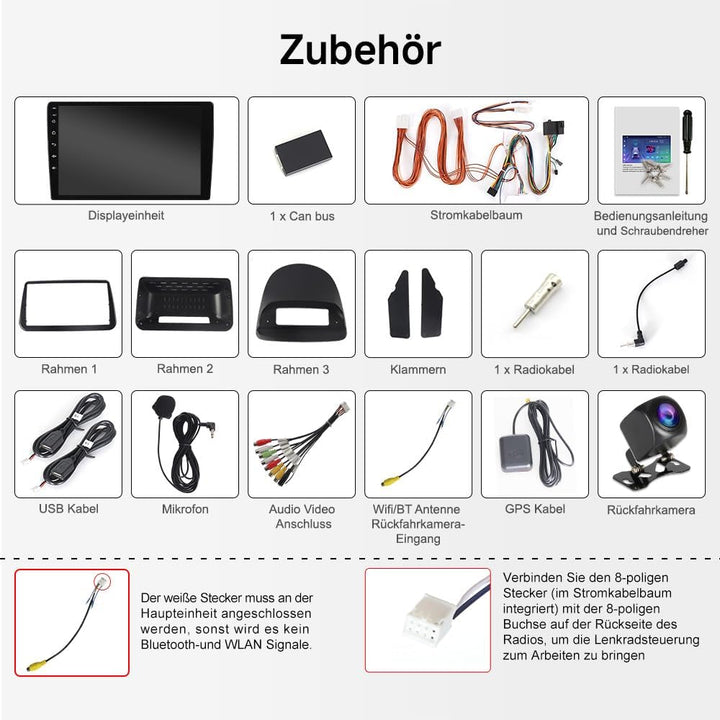 4+64GB Android 15 Autoradio Renault Clio 3 2005–2011, 9 Zoll Touch Display mit Wireless Carplay, GPS