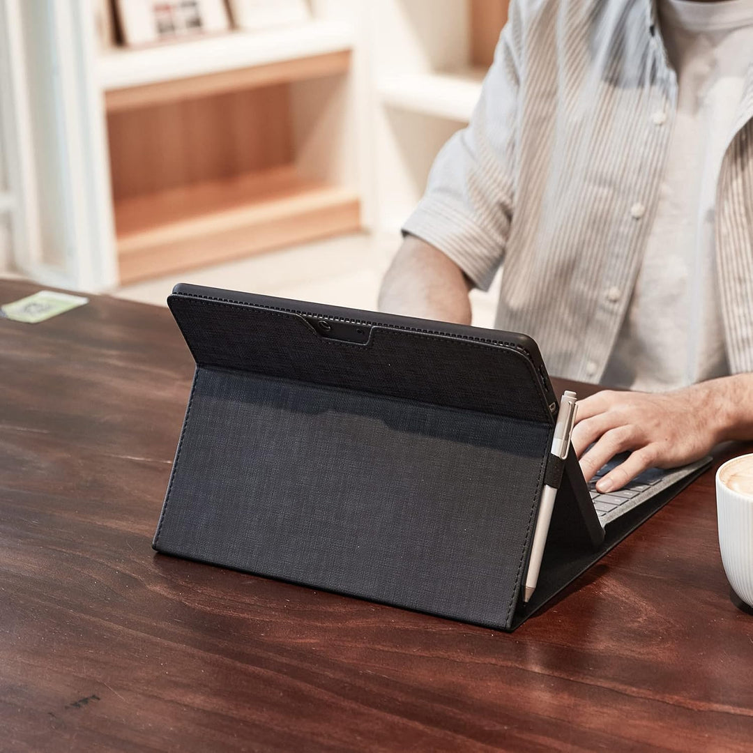 Omnpak Hülle für Surface Pro 8 Tablet, Business-Hülle mit Stifthalter, Einstellbarer Multi-Betrachtu