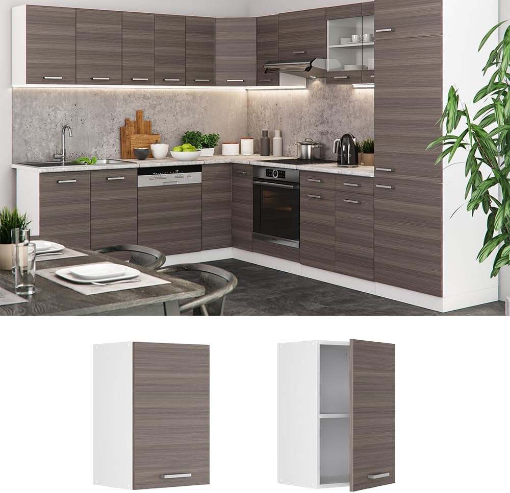 Vicco Hängeschrank R-Line, Grau/Weiss, 40 cm Grau Hängeschrank 40cm, Grau Hängeschrank 40cm