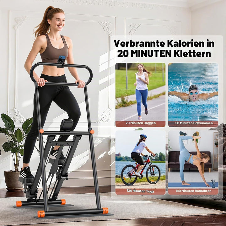 Treppenstepper für Heim-Fitnessübungen, faltbarer Treppenmeister, vertikale Klettermaschine mit vers