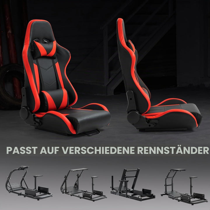 Dardoo Racing Gaming Bucket Seat mit verstellbaren Doppel Slide Adapt Racing Simulator Cockpit Drivi