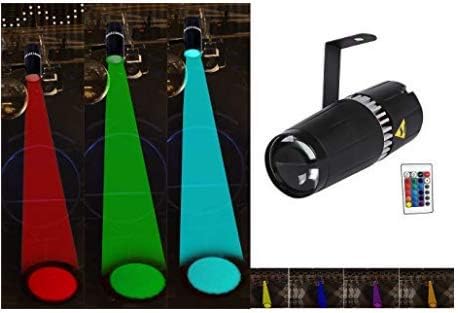 TOM, LED-Punktstrahler, Bühnenlicht mit Infrarot-Fernbedienung, 9 W, RGB 3-in-1, mit Gobo und Strahl