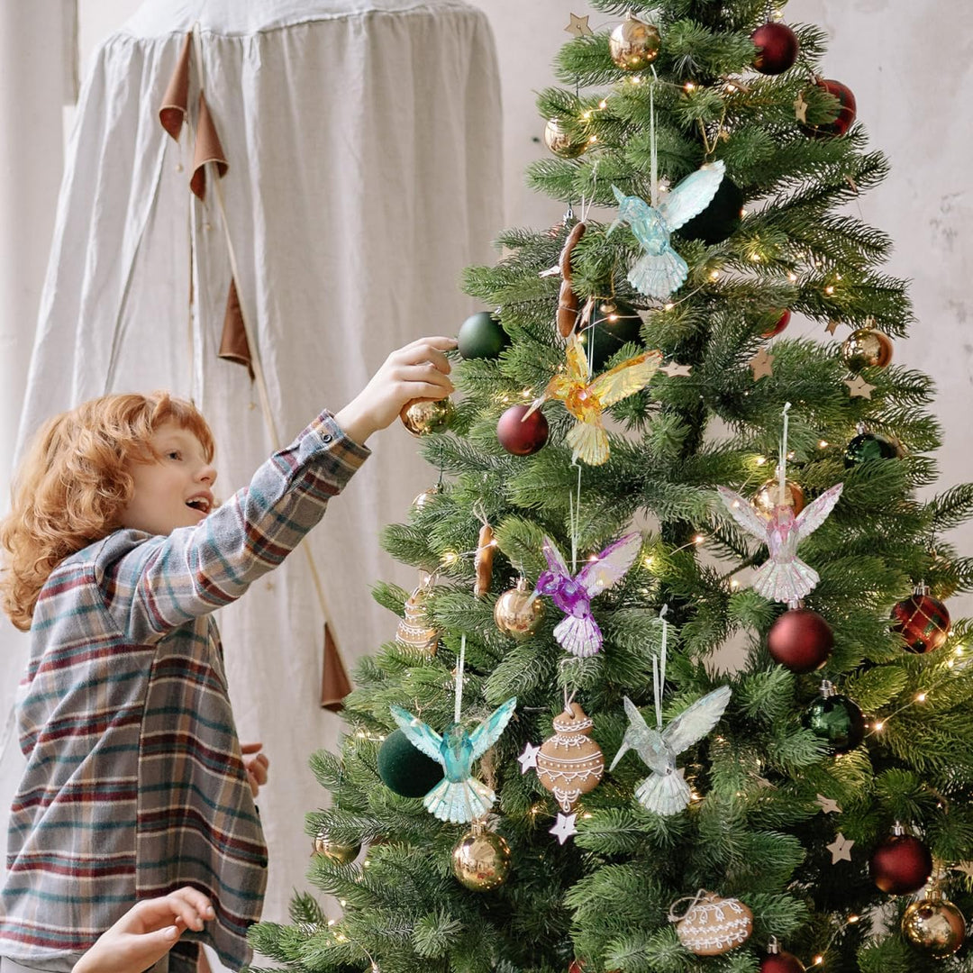SEWACC 6 Stück Kristall-Vogel-Anhänger Kristall-Anhänger Weihnachtsdekorationen Klare Weihnachtsorna