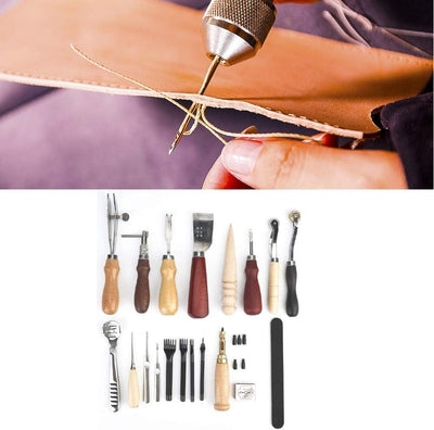 Leather Craft Sewing Kit, 19 Stück / Set Leather Craft Punch Tools Leder Tool Kit Lederarbeitswerkze