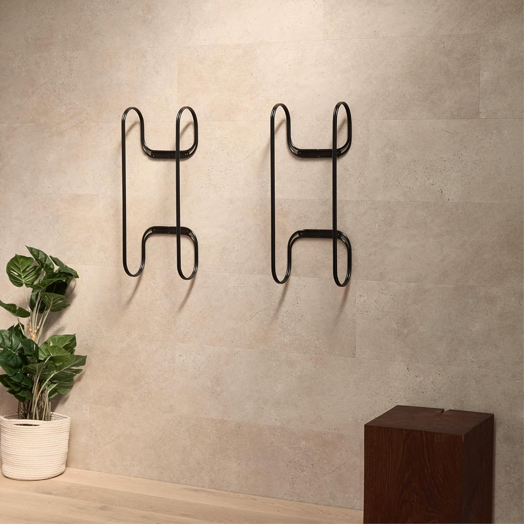 Wand‑Handtuchhalter aus pulverbeschichtetem Metall LAVNA – Modern & Minimalistisch | Platz für 6 gro