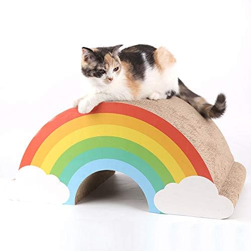 SUCK UK Katzenkratzer, Regenbogen-Katzenkratzer für Wohnungs-Katzen, Kratzbaum & Kratzbrett für Katz