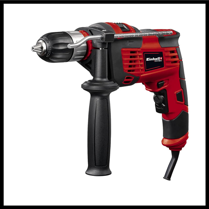 Einhell Schlagbohrmaschinen-Set TC-ID 1000 E Kit +64 (1010 W, Drehzahl-Elektronik, 13 mm-Schnellspan