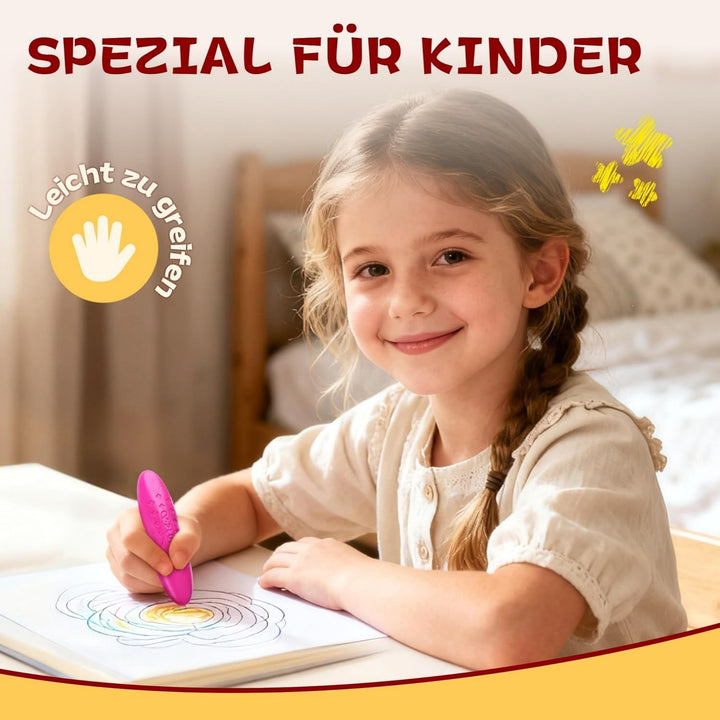 YPLUS Erdnuss Wachsmalstifte für Kleinkinder, 12 Farben, Ungiftige, Leicht zu Halten, Waschbare sich