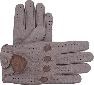 Leatherick Autofahrer Handschuhe Herren – Weiche, Perforierte Fahrhandschuhe mit atmenden Fingerknöc