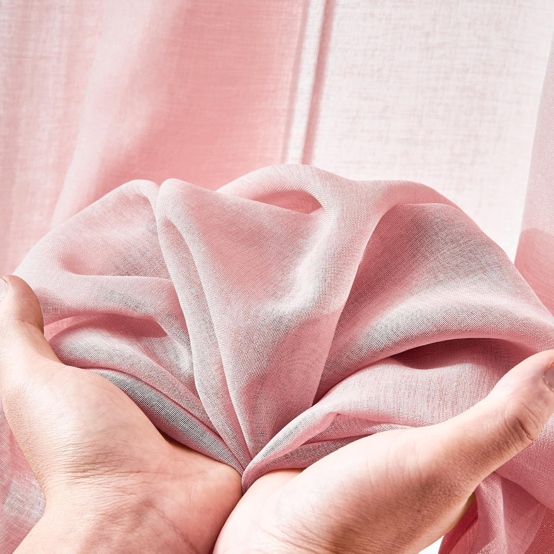 TOPICK Voile Vorhang Mit Ösen Sheer Vorhänge Transparent Gardine Gaze Paarig Ösenschals für Wohnzimm