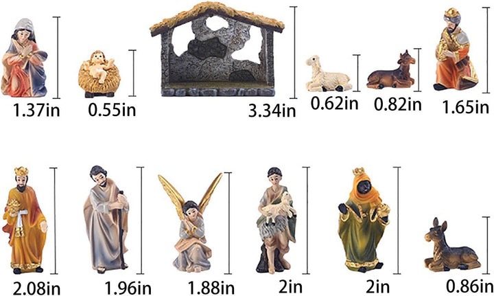 Weihnachtskrippe Kleine Tischkrippe Set Aus Harz, Krippe Weihnachten Aus Holz Mit Figuren, Tradition