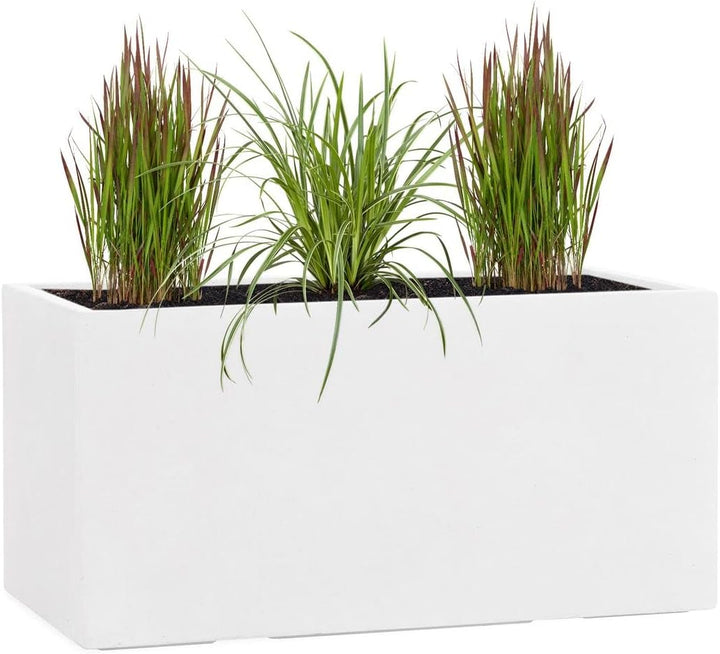 Pflanzwerk® Pflanzkübel Fiberglas Weiss TUB 30x60x30cm *Frostbeständige Blumenkübel* *Deutsche Premi