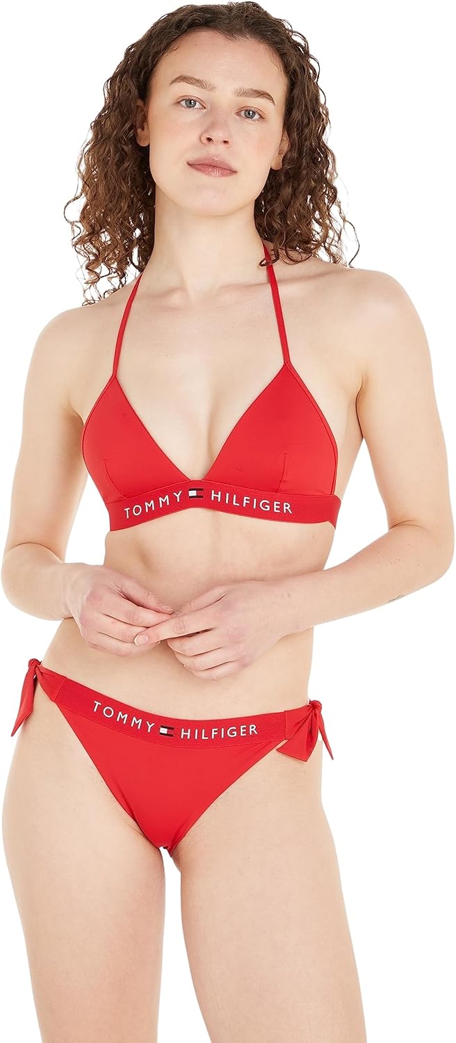 Tommy Hilfiger Damen Bikinitop Triangle Gepolstert XS Primary Red, XS Primary Red