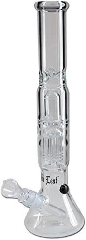 Black Leaf Elite 6-Arm Percolator Eis-Bong 38 cm 18er Inside Diffusor Chillum, 14er Kopf, OHNE Kickl