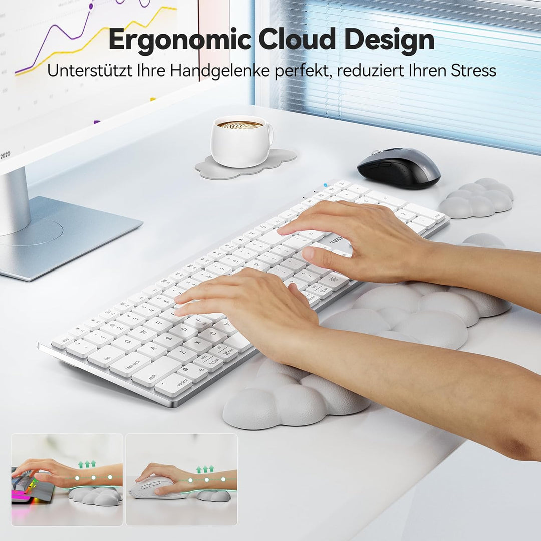 TECKNET Wolke Handballenauflage Tastatur, Ergonomisches & Entspannendes Handgelenk: Memory-Schaum mi