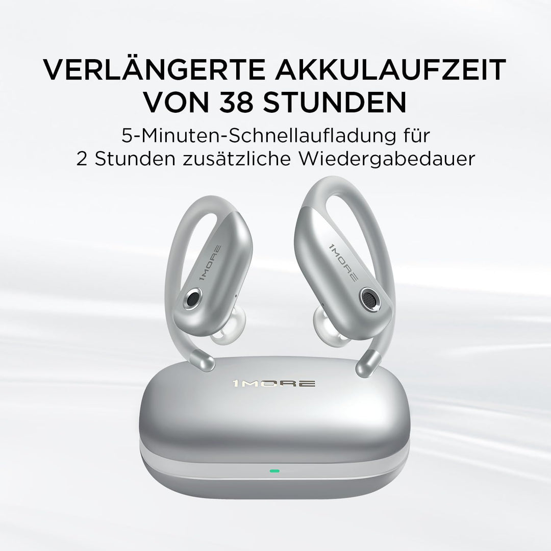 1MORE Fit S50 Open Ear Kopfhörer 5.3 Bluetooth, Sport Kopfhörer Kabellos mit Mikrofon, True Wireless
