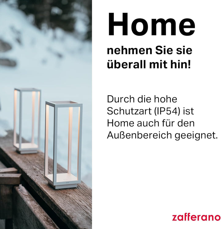 Zafferano Home Pro Kabellose Wiederaufladbare LED-Tischlampe - Dimmbare Touch-Laterne für Innen und