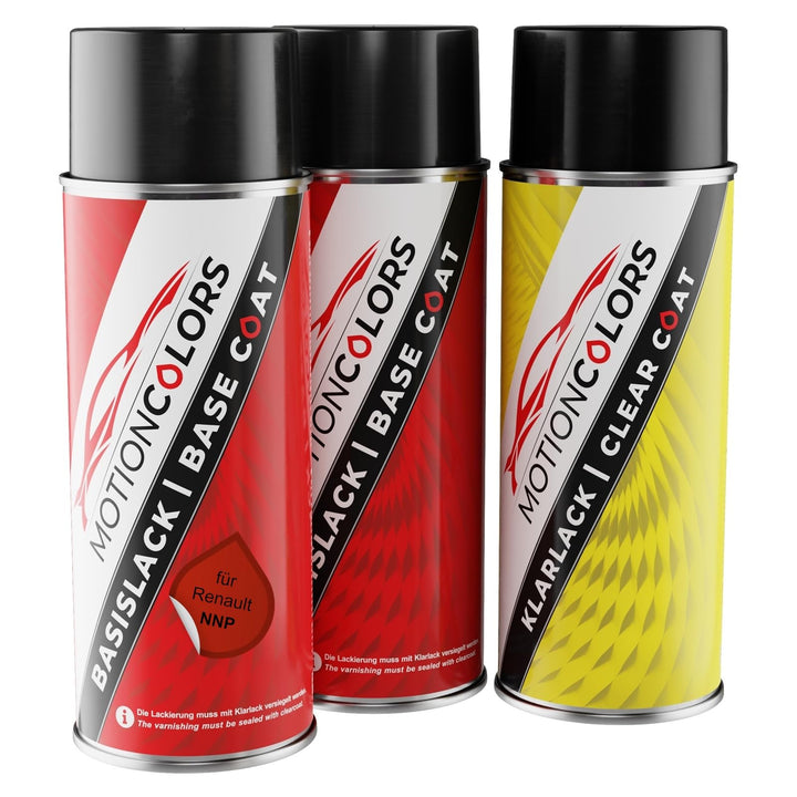 MOTIONCOLORS Rouge Flamme Nacre/Dezir-Rot Perleffekt NNP für Renault Autolack Sprühdosen Set Grundla