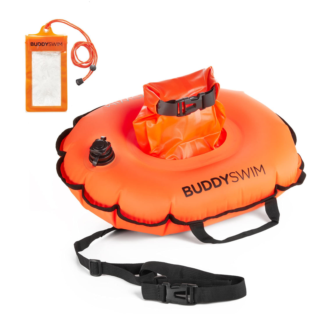 BUDDYSWIM Schwimmboje Hydrastation 10 L mit leicht zugänglicher zentraler wasserdichter Tasche zur A