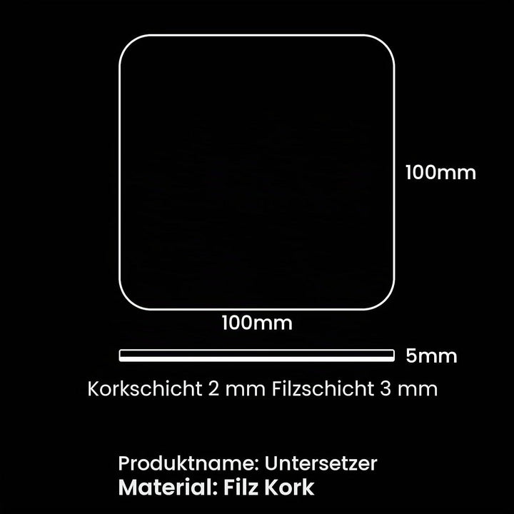 THMINS 12er Set Filz Und Kork Untersetzer, doppelseitig, hitzebeständig und rutschfest, geeignet für