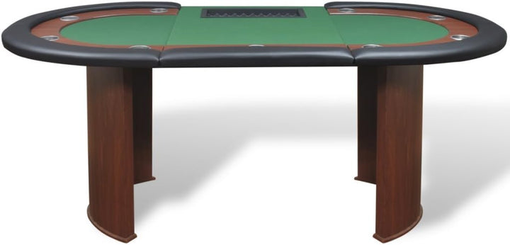 Festnight Pokertisch Spieltisch Casino Poker Tisch bis zu 10 Spieler mit Dealerbereich und Chipablag