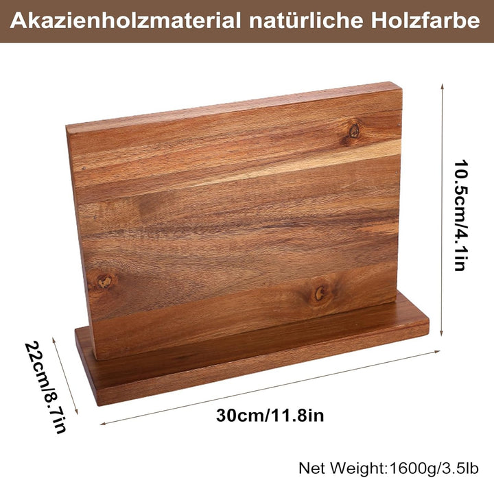 Messerblock Magnetisch, Doppelseitiger Starker Magnetischer Messerhalter Aus Holz– Universal Küchenm