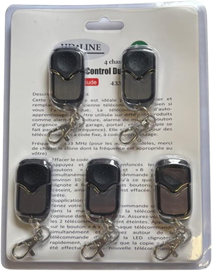 5X HD-LINE Garagentoröffner Fernbedienung Remote Control Handsender 433MHz, 5
