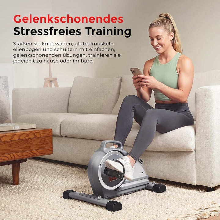 Sunny Health & Fitness Smart-Heimtrainer, Untertisch-Mini-Pedaltrainer mit Doppelfunktion für Senior
