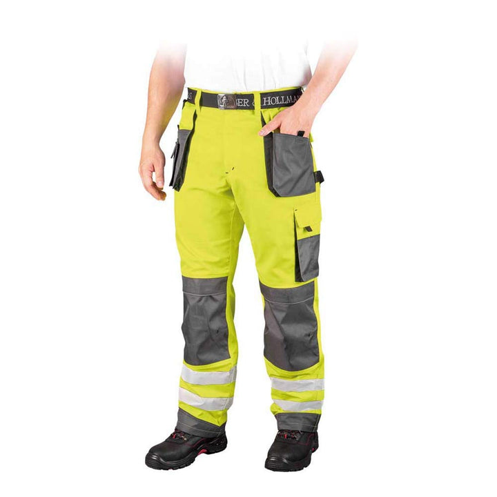 Leber &amp; Hollman Herren Arbeitshose LH-FMNX-B, 100% Polyester 270 g/m2, Taschen für Knieschoner, refl