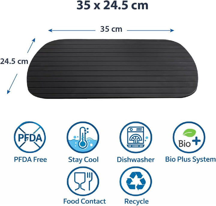 Auftauplatte aus Aluminium 35 x 24,5 cm – Schnellauftauplatte für Fleisch, Fisch & Gemüse – Natürlic