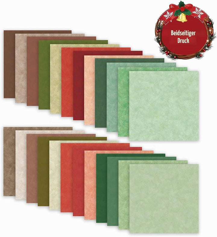 Scrapbook Papier, 24 Blätter Weihnachten Musterpapier, 24 Designs Doppelseitiges Bastelpapier, Motiv