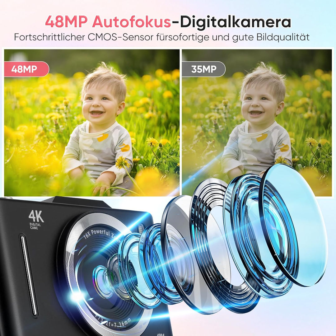 Keychain Retro Kamera Kinder, Autofokus Mini Digitalkamera Vintage,digital Kamera mit Handy übertrag