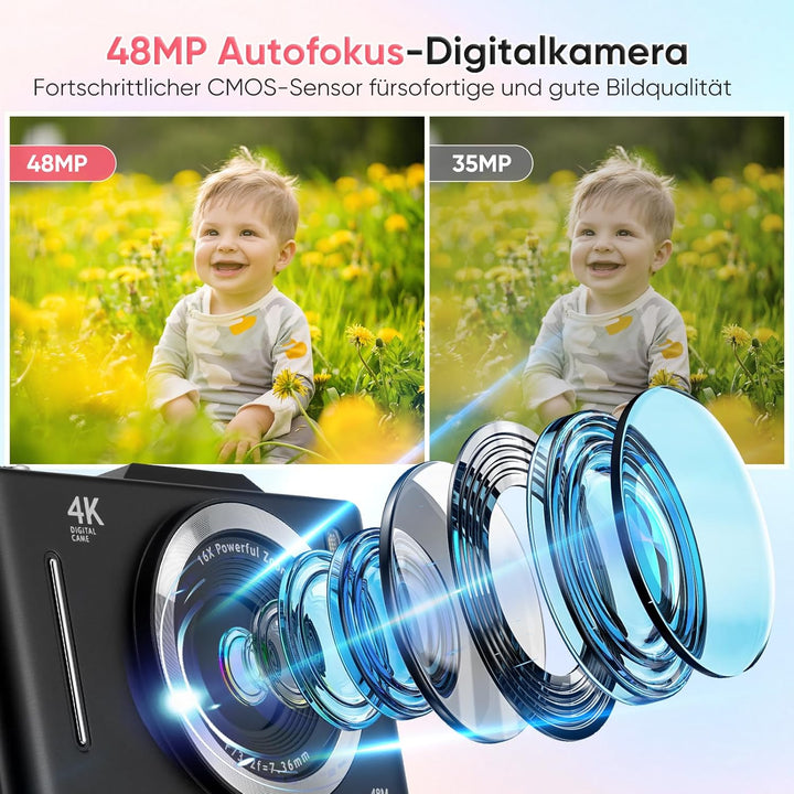 Keychain Retro Kamera Kinder, Autofokus Mini Digitalkamera Vintage,digital Kamera mit Handy übertrag