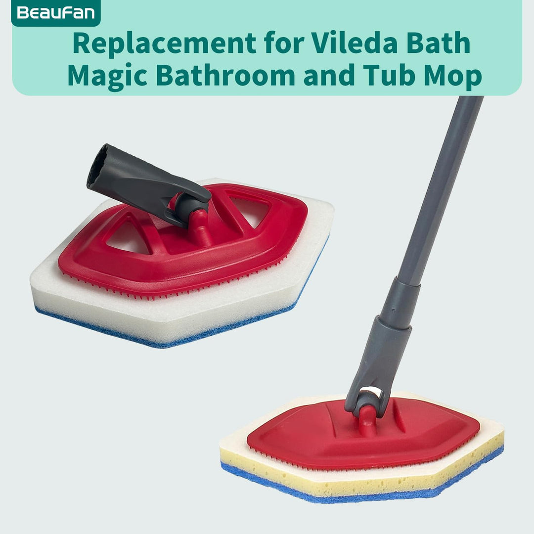 6 Pack Bad und Wanne Mop Nachfüllungen Ersatz Kompatibel mit Vileda Bath Magic Bad Multi-Oberflächen