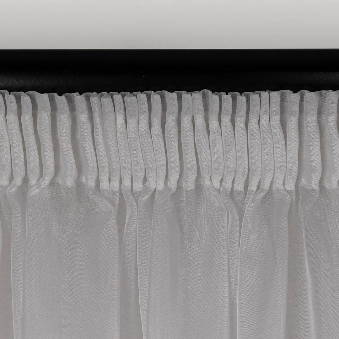 Weisse Voile, halbtransparente Vorhänge mit Kräuselband und Bleibandabschluss,Luftig, modern und lan