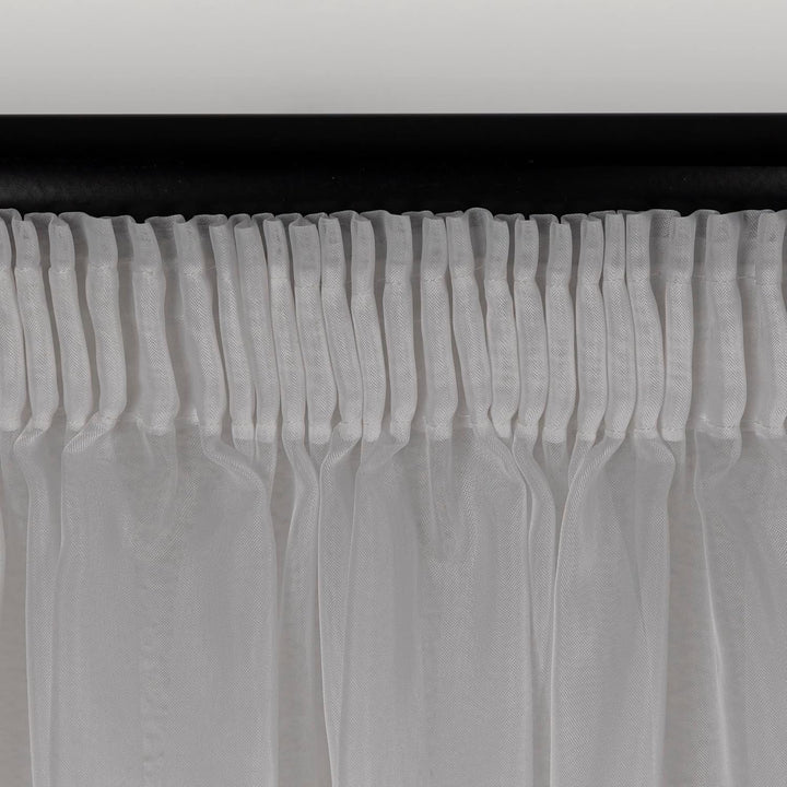Weisse Voile, halbtransparente Vorhänge mit Kräuselband und Bleibandabschluss,Luftig, modern und lan