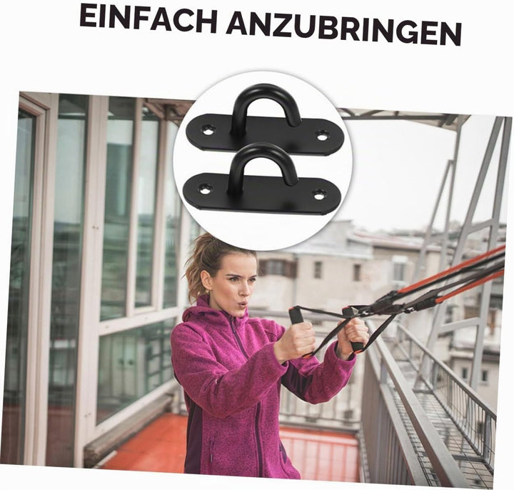 HEMOTON 4stücke Wandmontierter Widerstandsband Edelstahl Schwerlast-Haken Für Fitnessgeräte Gymnasti