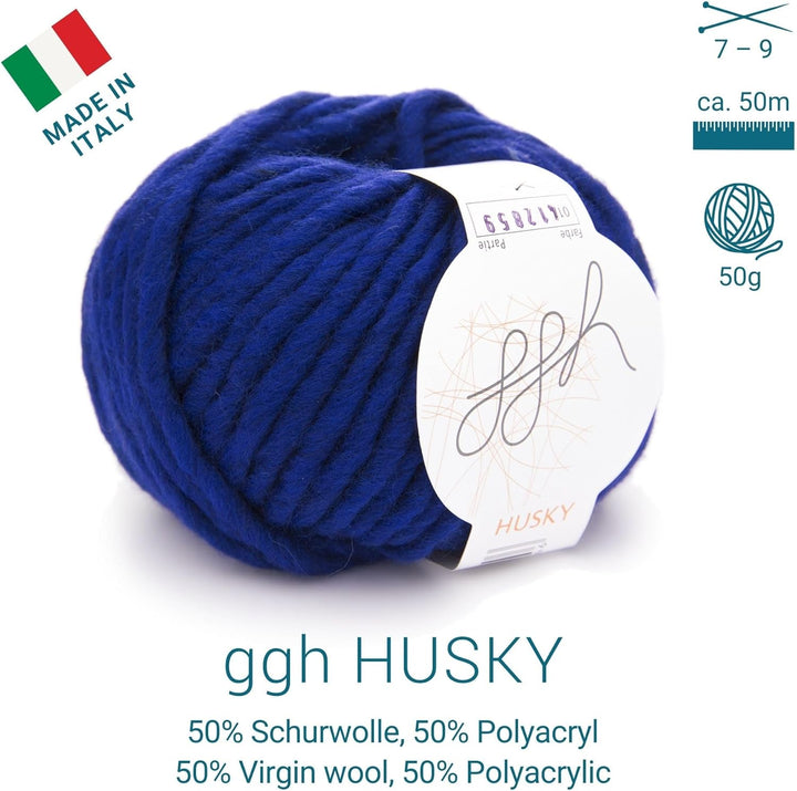ggh Husky Box - 6 Knäuel - dicke Wolle aus Schurwolle - gegeignet zum Stricken oder Häkeln - Farbe 0