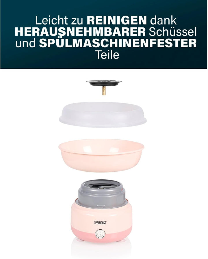 Princess Zuckerwattemaschine, 500W Leistung, BPA-frei, Kompaktes Design, Mit 10 Stäbchen & Messlöffe