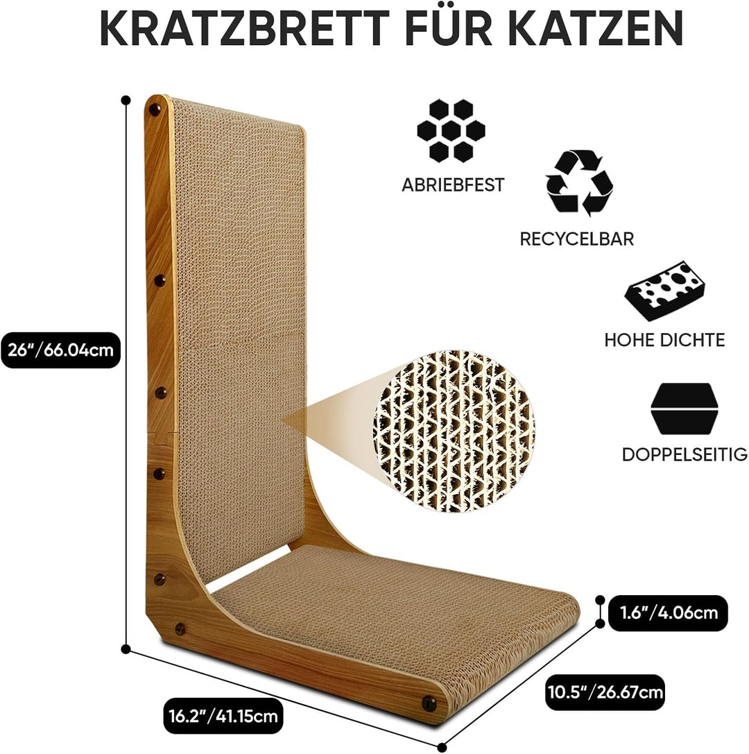 Katzenkratzbrett, Kratzpad aus Pappe, Katzen Kratzmatte für Wohnungskatzen und Kitten, grosses Kratz