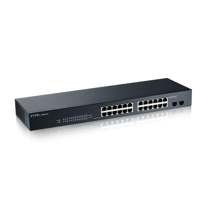 Zyxel 24-Port Gigabit Switch | Smart Managed | Rackmontage und lüfterloses Design | VLAN, IGMP, QoS