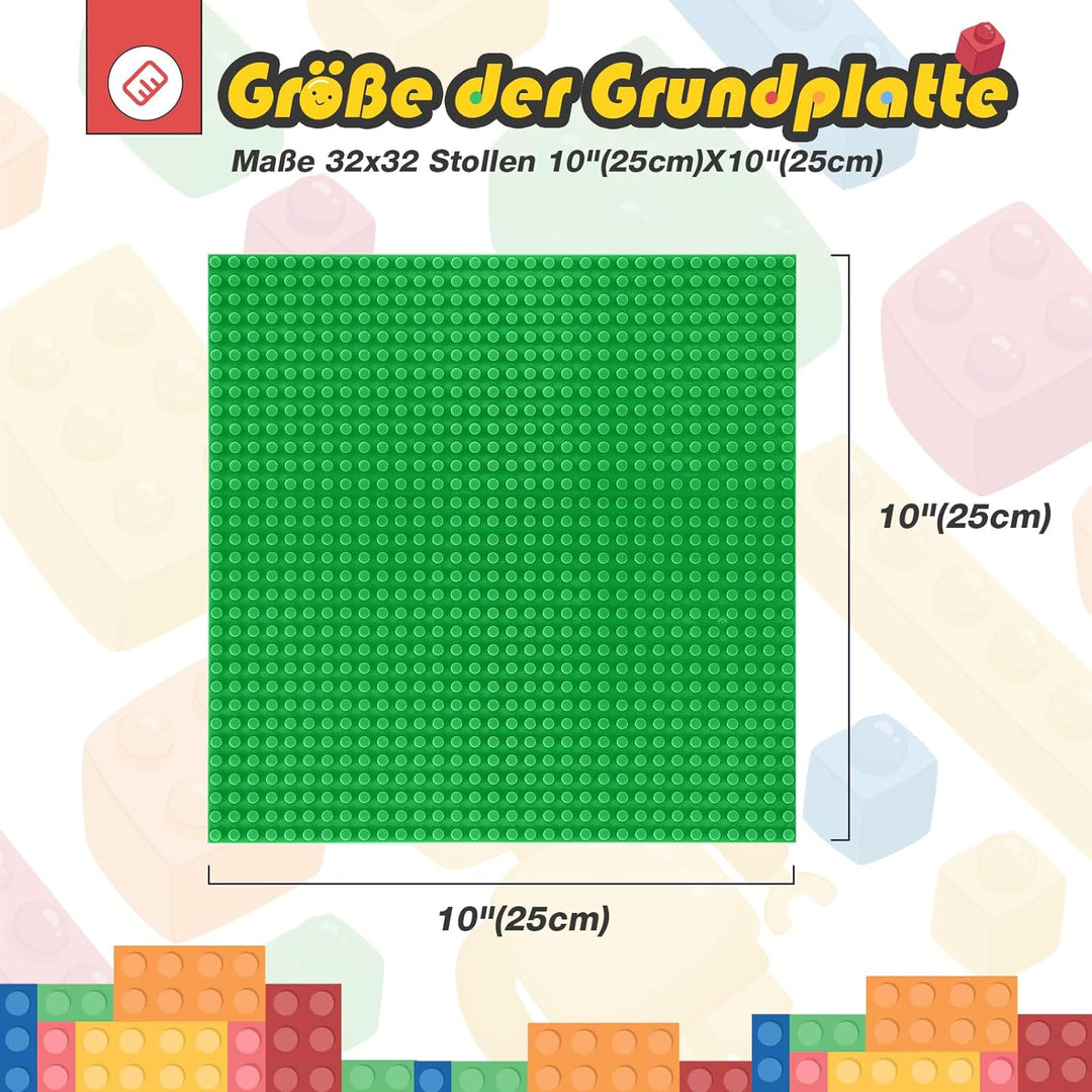 HUIZDQ 8 Stück Klassische Grundplatten für Bauklötze, 100% kompatibel mit Allen grossen Marken, mit