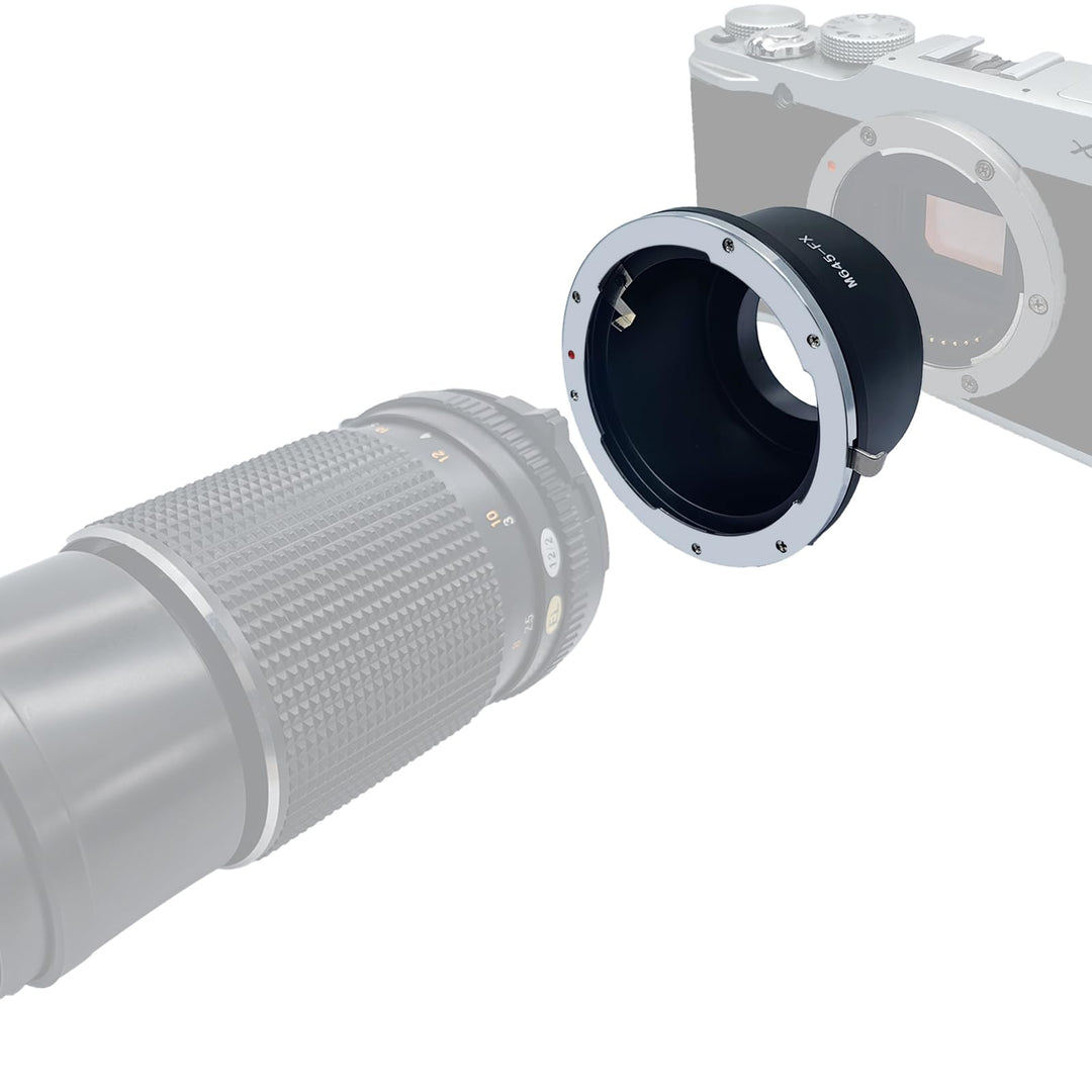 M645-FX Objektiv Adapter Adapterring,für Mamiya 645 M645 Objektiv Kompatibel für Fujifilm X (X-Mount