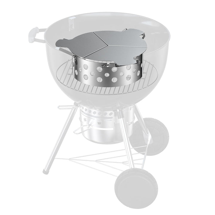 Onlyfire Rauchsatz für Weber Kugelgrill 57 cm, Kohlekorb mit abnehmbarem Diffusorplatte für direkte