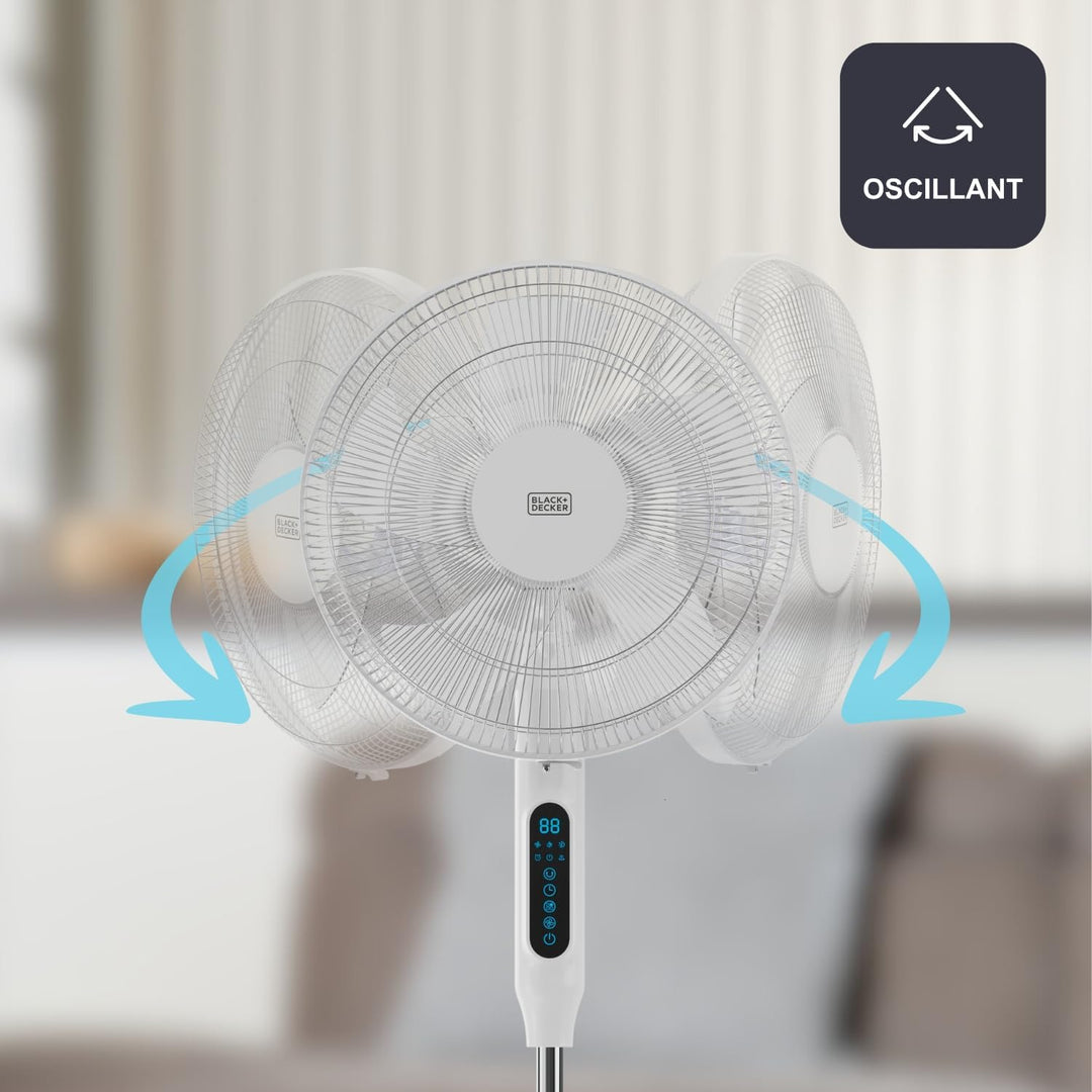 BLACK+DECKER – Standventilator 30 W | 24 Geschwindigkeitsstufen | Modi: Normal, Natürlich und Nacht