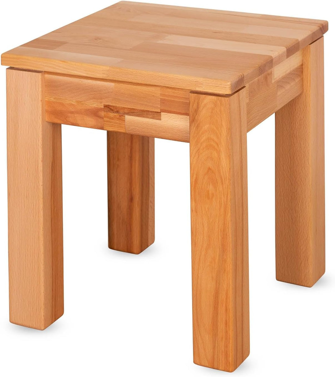 Staboos 2er Set Buche Sitzhocker Holz - Massiv Holzhocker bis 200 kg - Kernbuche Holz Hocker Emma oh