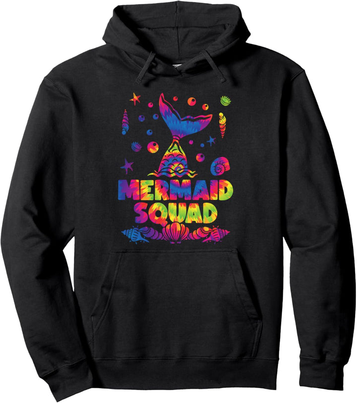 Meerjungfrau Squad Seashell Bunte Batikfärbung Sommer Vibes Pullover Hoodie