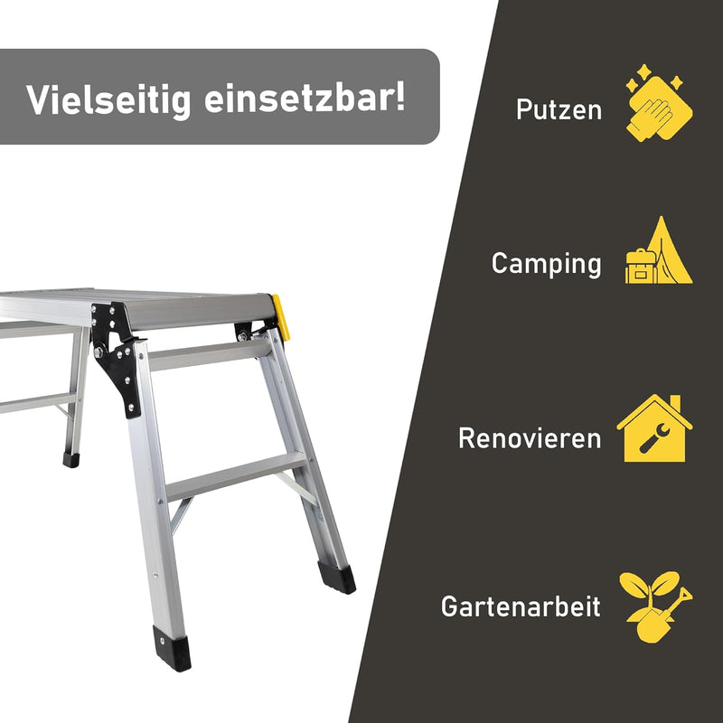 LEMODO Arbeitsplattform | Arbeitsbühne mit Antirutsch-Oberfläche 51 x 30 cm | Laufbühne bis zu 150 k