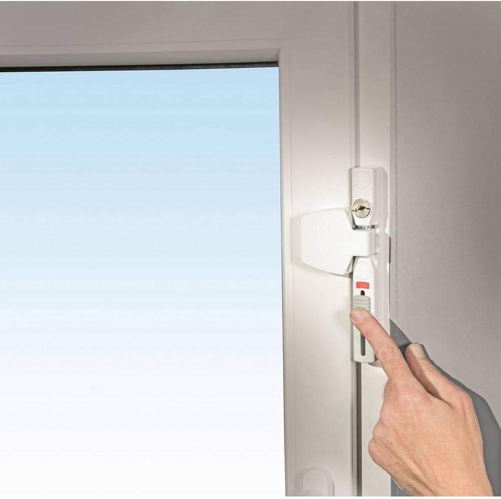 Burg Wächter Fenstersicherung, Einbruchschutz für Fenster und Balkontüren, Abschliessbar, Innen, Gri