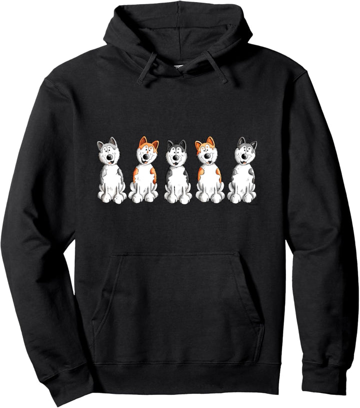 Siberian Husky Rudel I Schlittenhund Malamute I Hunde Fan Pullover Hoodie
